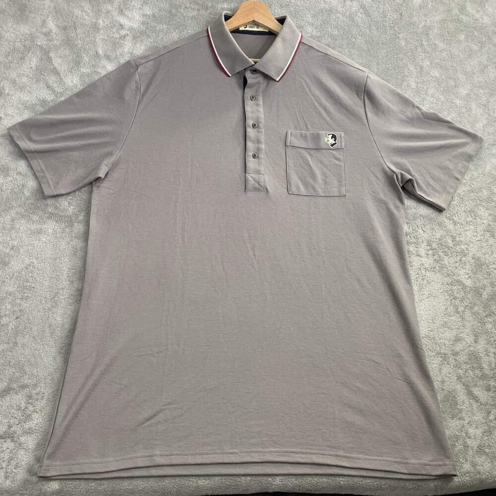 Nation Golf Co. Polo Shirt Mens 2XL T.K. Pique In Ash Short Sleeve Casual Logo